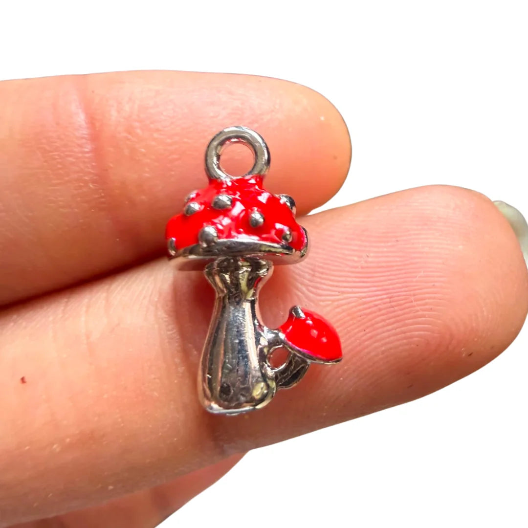 Stainless Steel | Red Mushroom Charm
