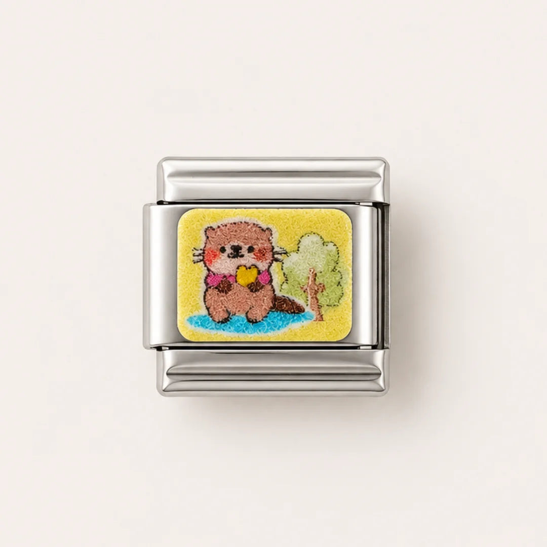 Stainless Steel | Cute Cartoon Otter Italian Charm