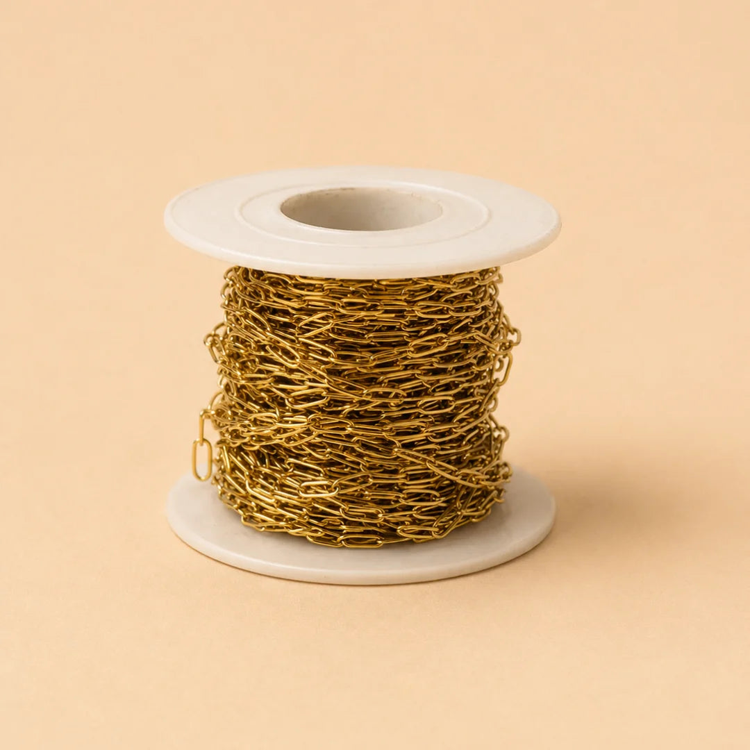1 Ft of 14K Gold Plated Stainless Steel Paperclip Chain | 5mm (H)