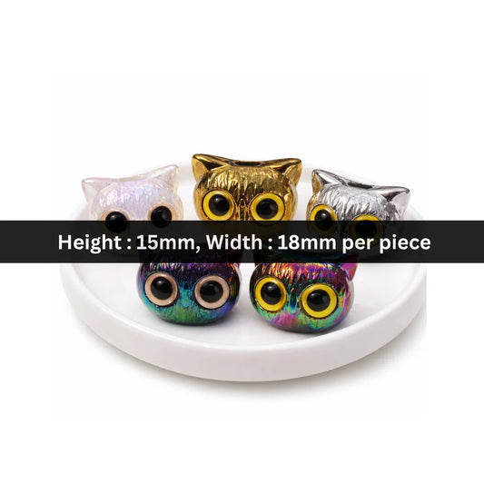 AB Plated Cartoon Big Eyed Cat Charm