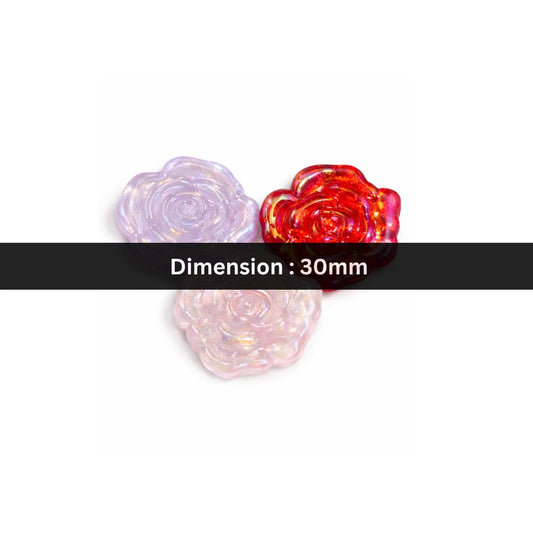 Resin | 30 mm | Iridescent resin roses Charms