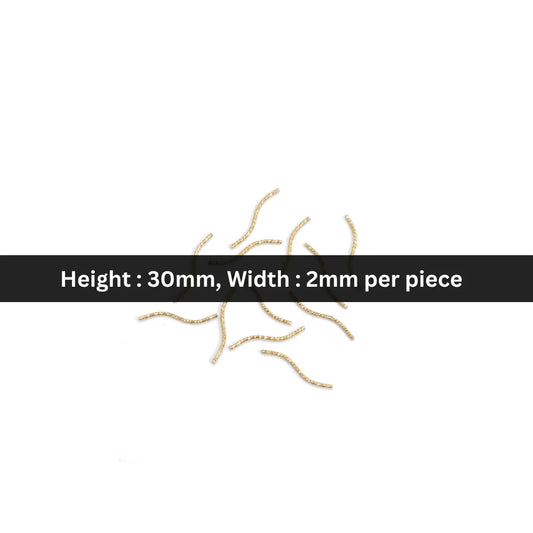 Stainless Steel | 30x2 mm | Gold Textured Arc Tube