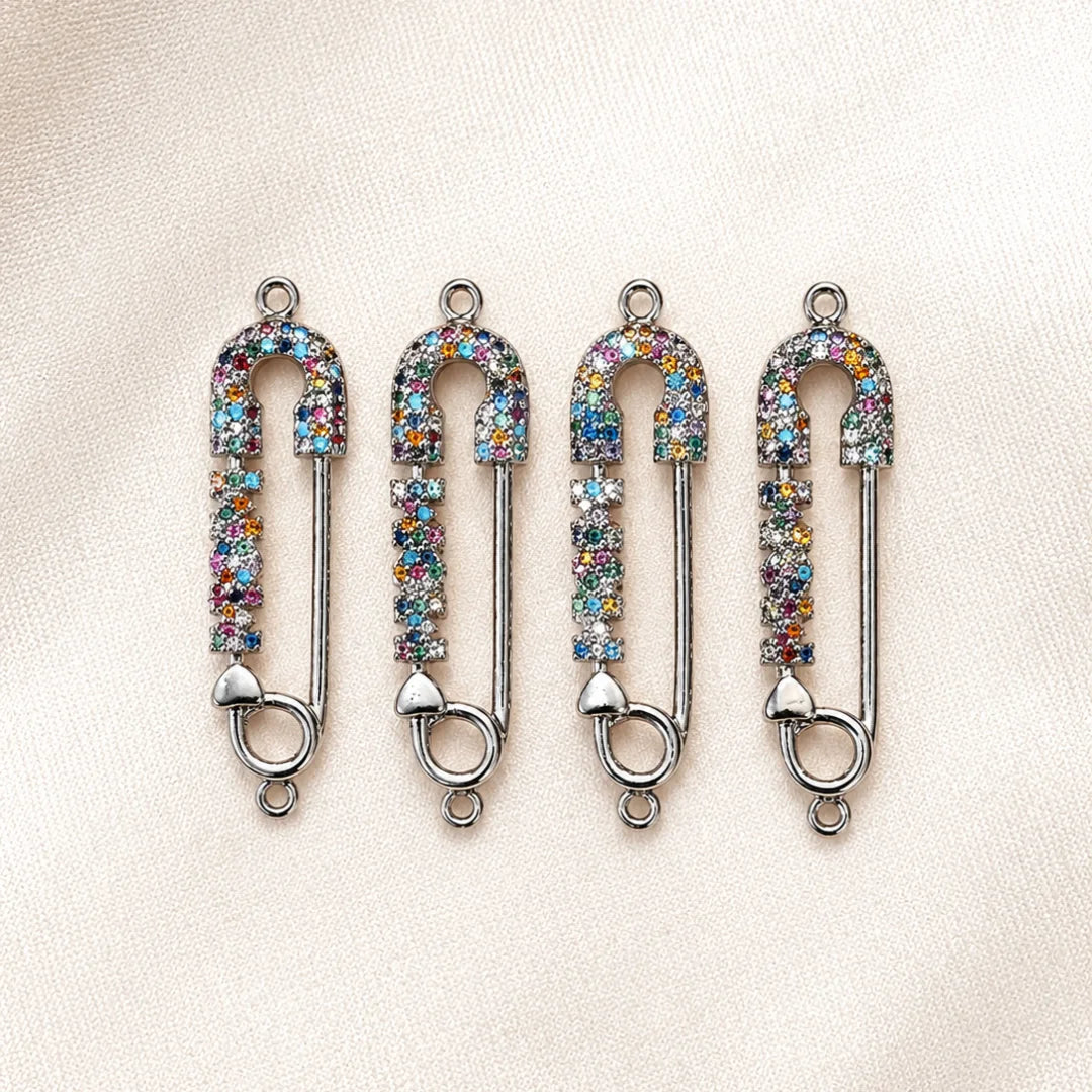 Silver Tone Safety Pin Charm
