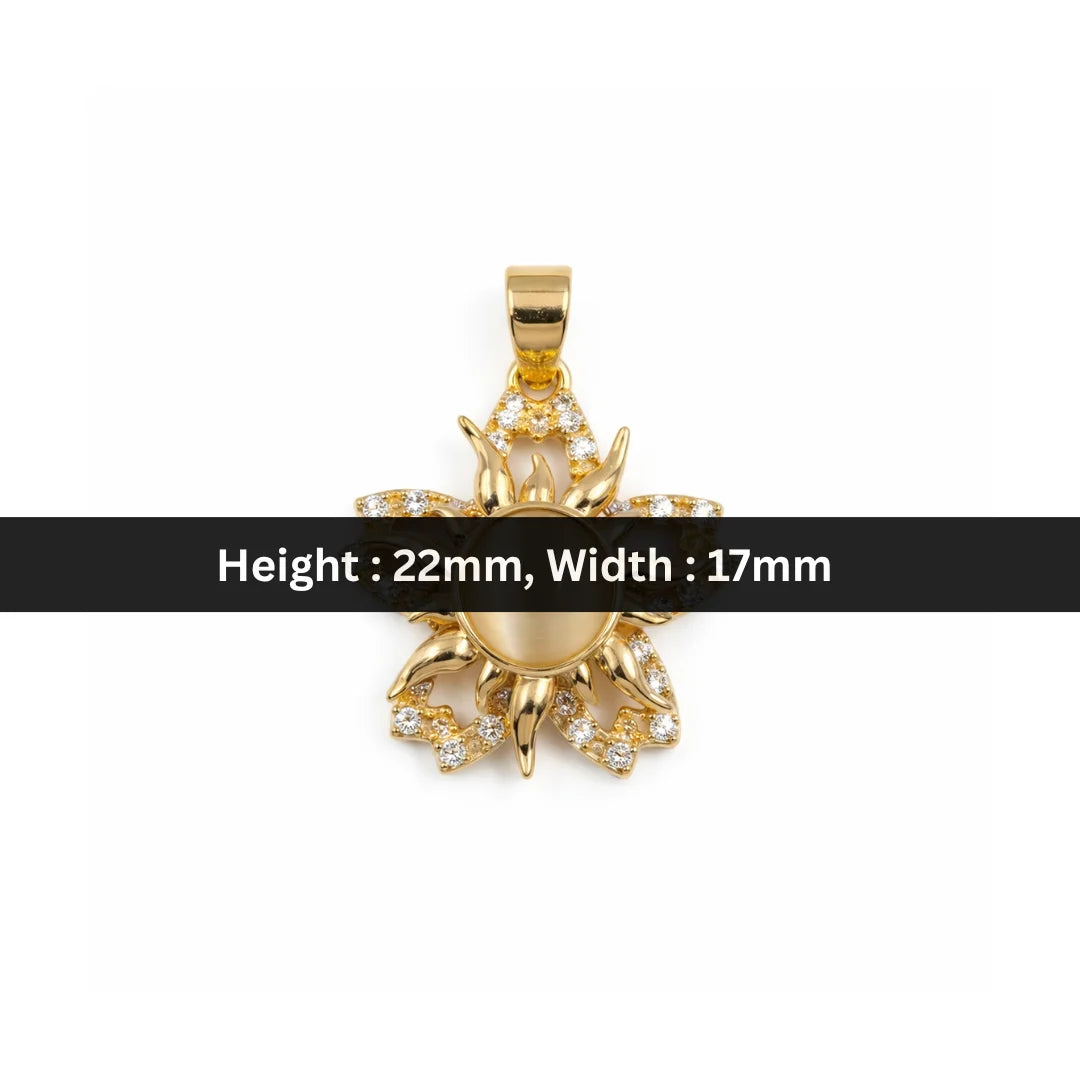 Stainless Steel | 22x17 mm | Zircon Crystal Divine Sun Pendant