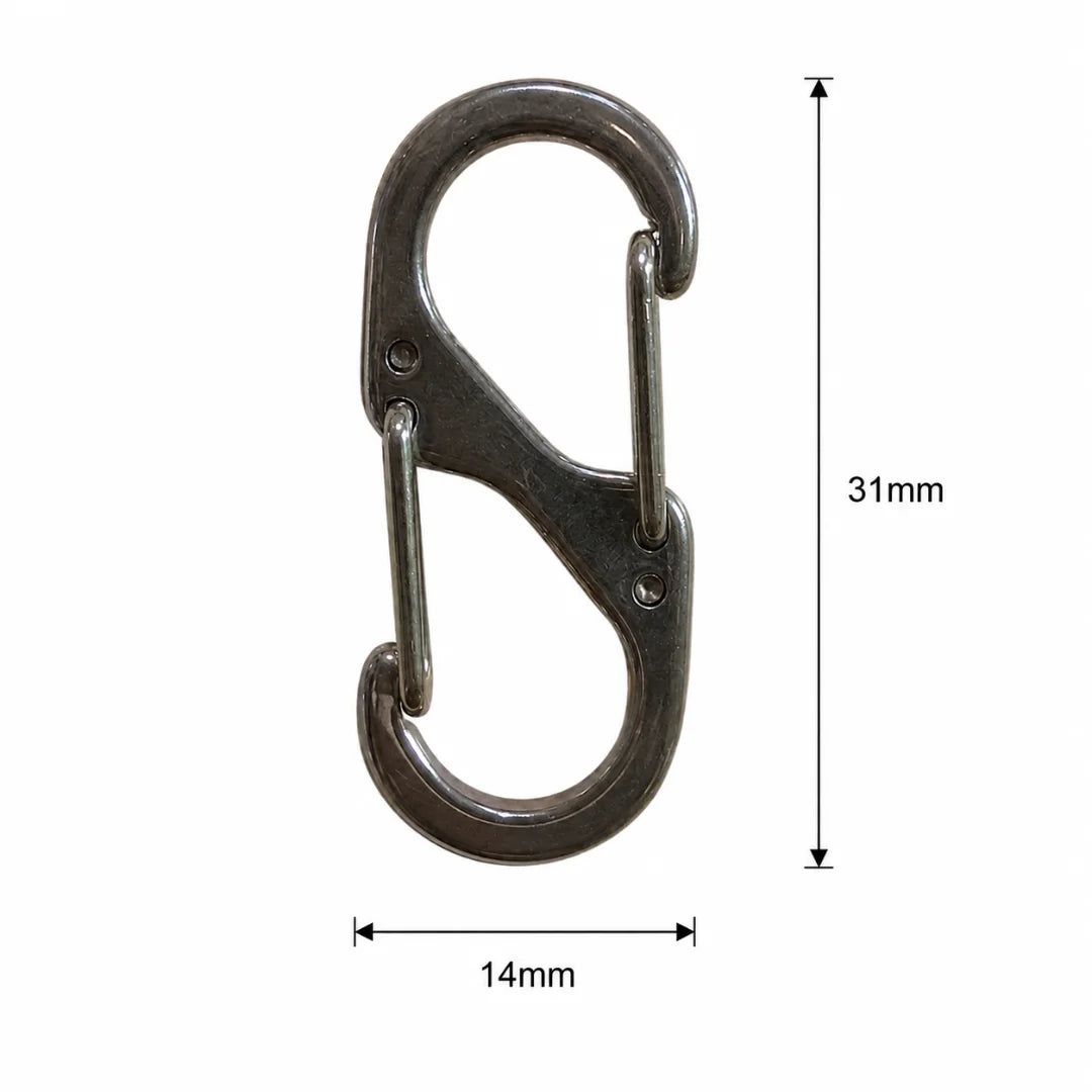 Stainless Steel | Gunmetal S-Shaped Carabiner Connector Clasp Style-02