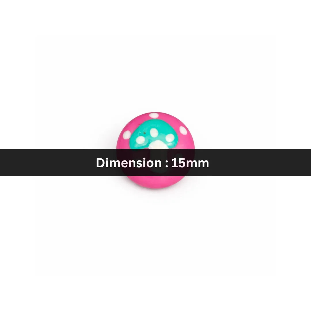 15mm | Playful Mushroom Accent Bead