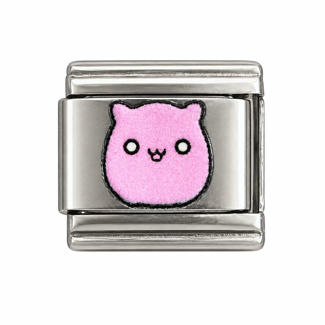 Stainless Steel | Pink Cat Italian Charm