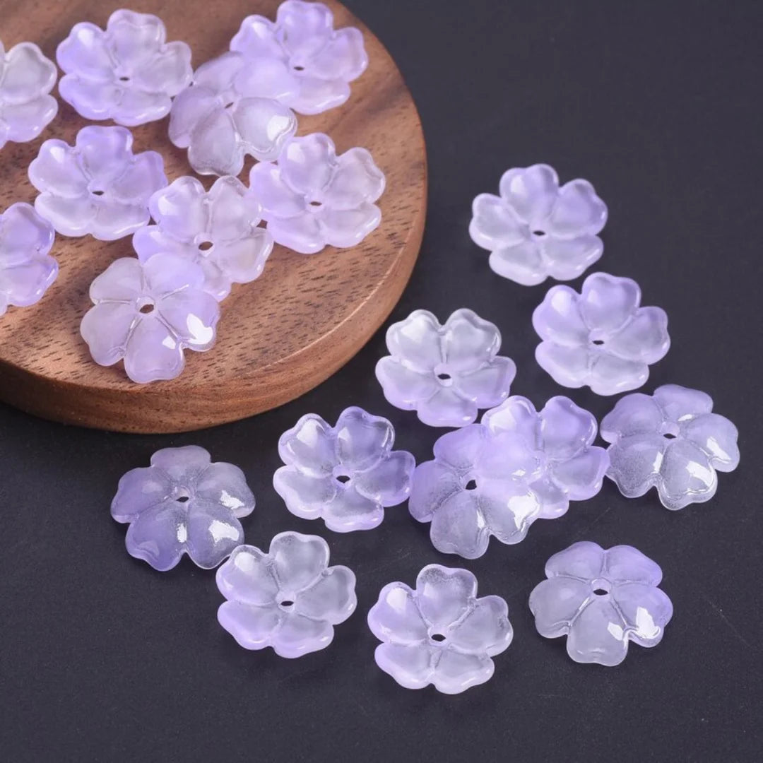 Flower Blossom Glass Beads