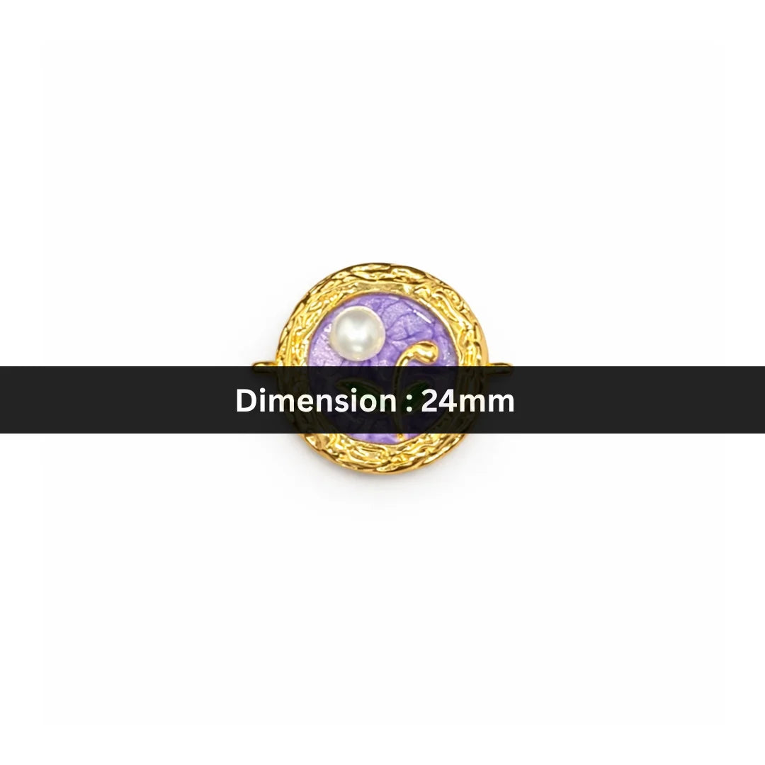 Stainless Steel | 24 mm | Moonlit Bloom Round Connector Charm