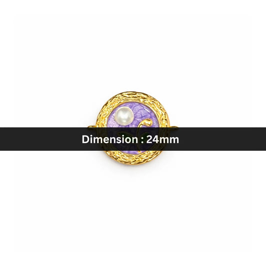 Stainless Steel | 24 mm | Moonlit Bloom Round Connector Charm
