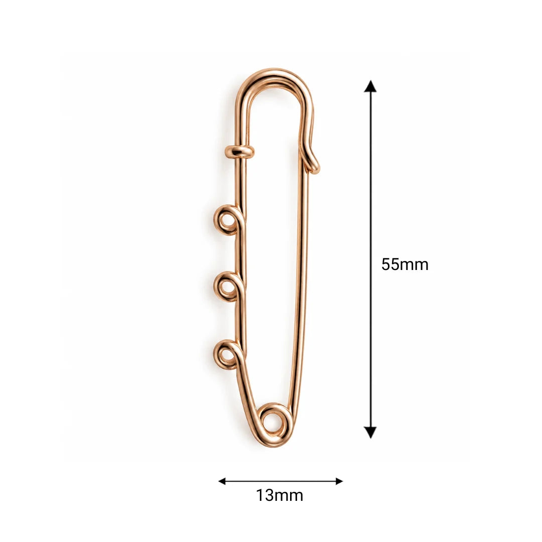 Stainless Steel | Gold Plated Multi Loop Safety Pin Brooch