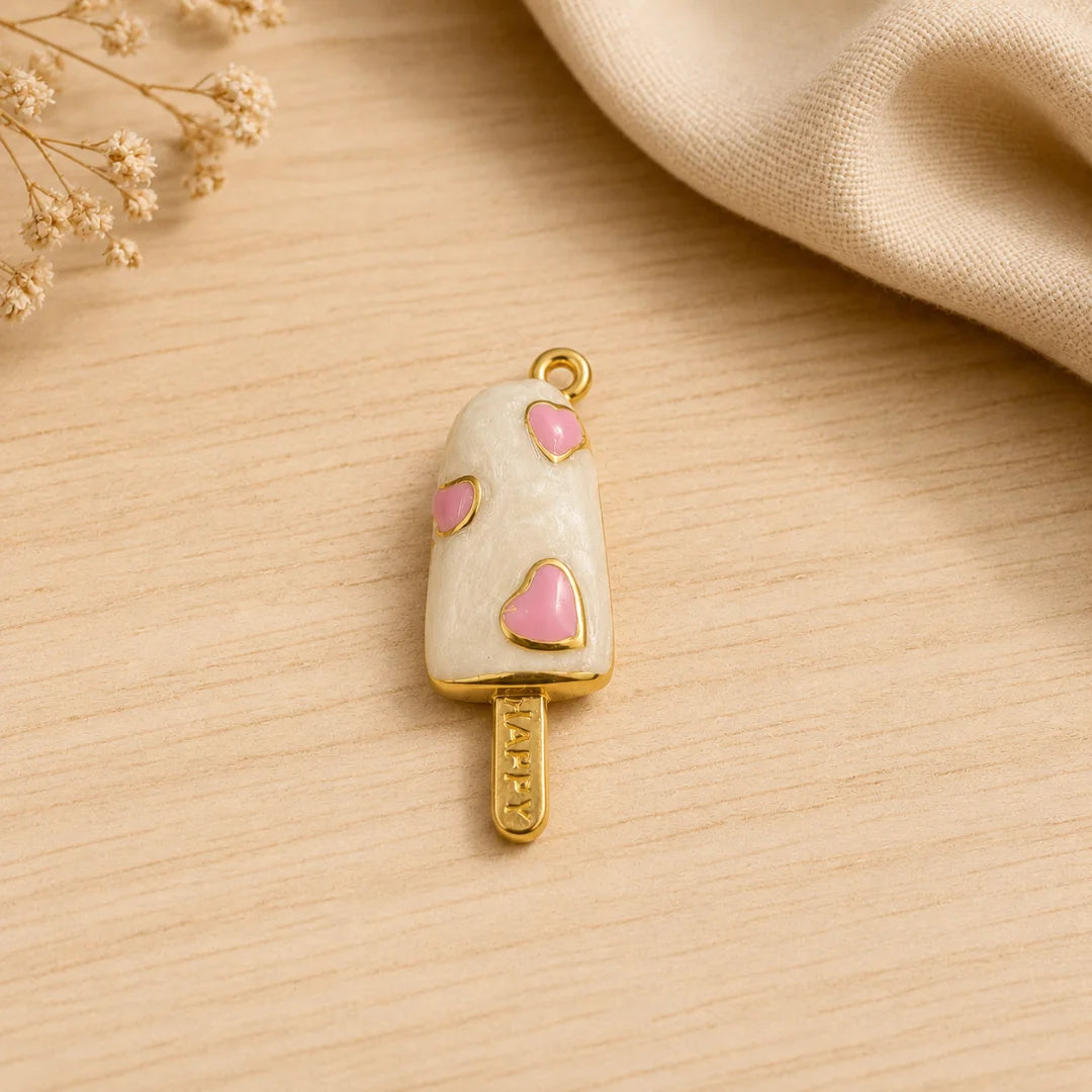 18K PVD Plated Stainless Steel | Ice Cream Pop Charm | 2.5x1 cm