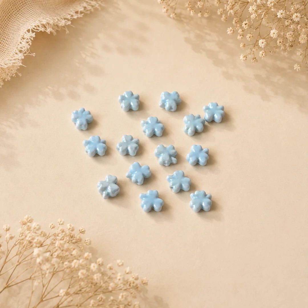 Porcelain Three Leaf Bead