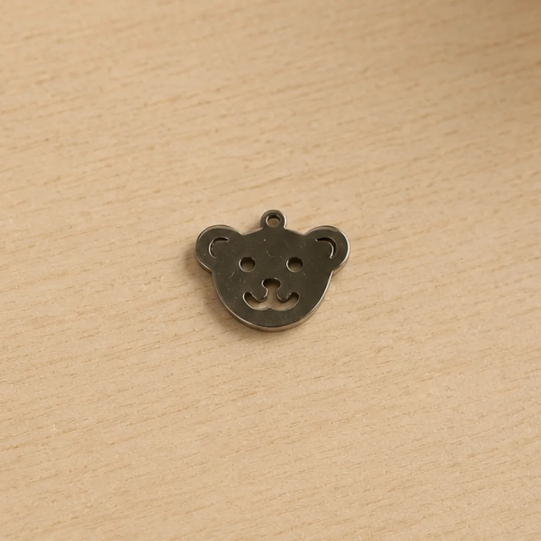 Stainless Steel Silver | Bear Head Charm