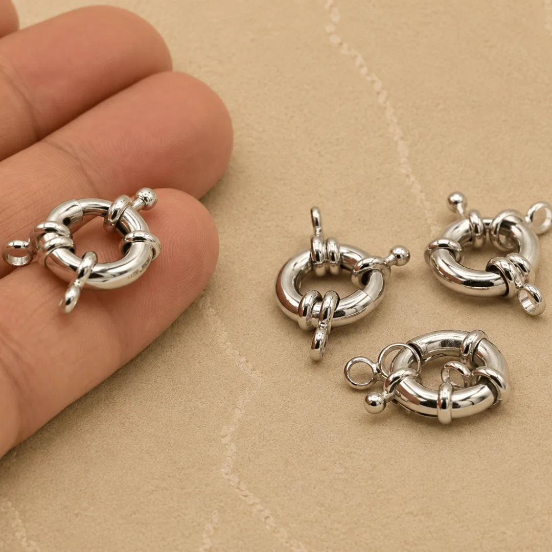 Stainless Steel | Silver Spring Clasps | 15 mm