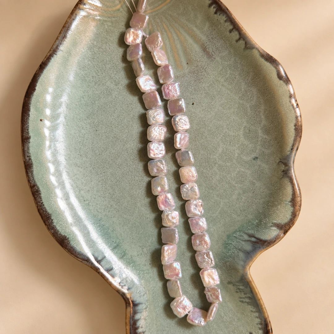 Fresh Water White Square Shape AA Lustre Pearl | 10 mm
