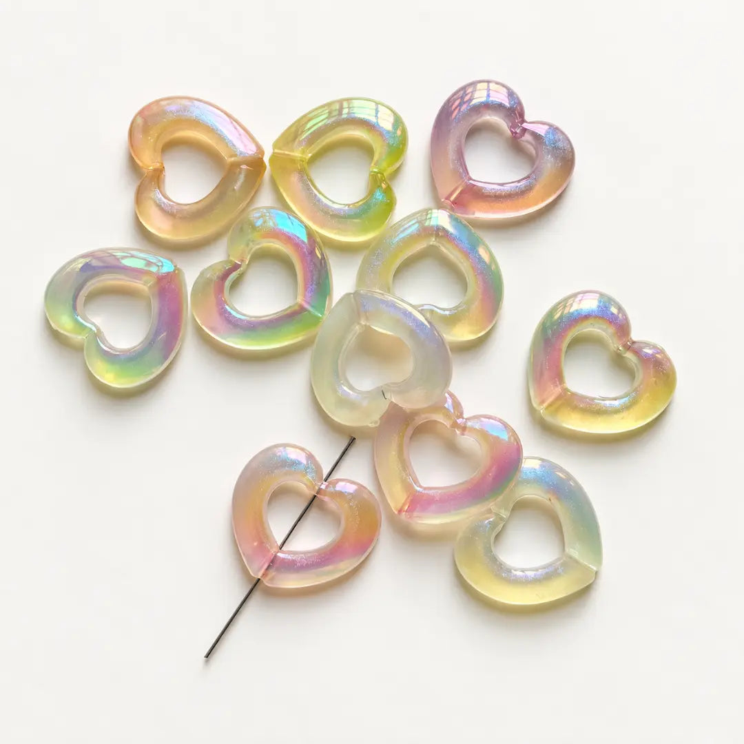 Acrylic | Heart-Shaped Beads | 50 grams