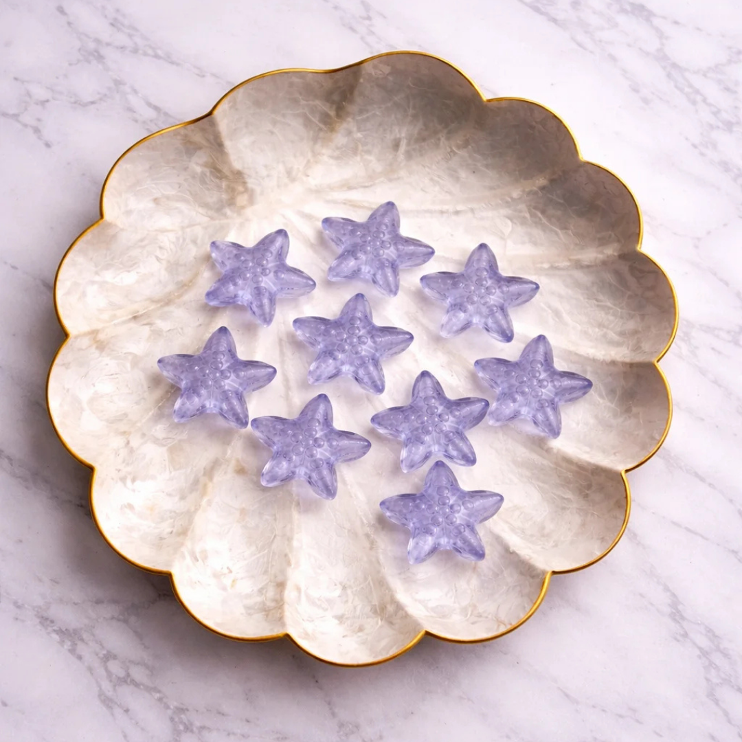 Star Fish Glass Beads - Ink Blue
