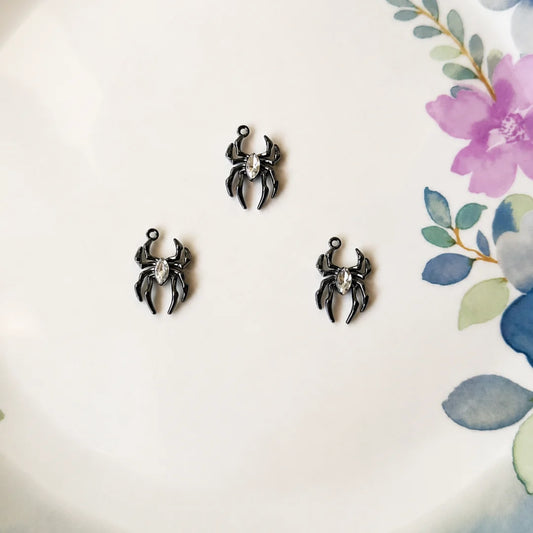 Stainless Steel Antique Silver Toned Alloy Spider Charm