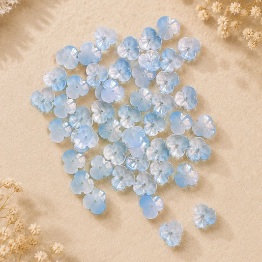 Gradient Three Petal Cherry Blossom Glass Beads