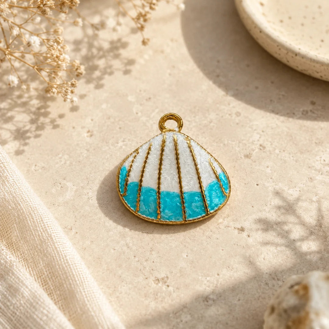 Enamelled Sea Shell Charm