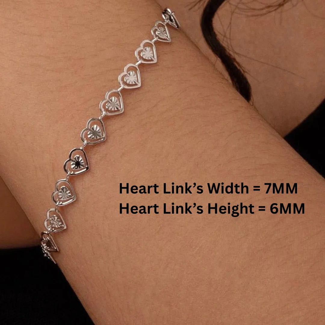1 Ft of Stainless Steel Chain | Silver | Heart Chain | 7mm*6mm