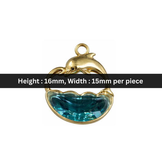 Stainless Steel | 16x15 mm | Blue Dolphin Charm Style -02