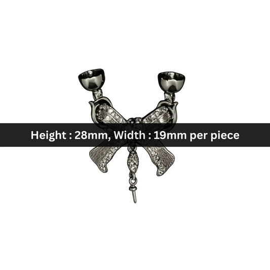 Stainless Steel | 28x19 mm | Bow With Bell Connector Charm