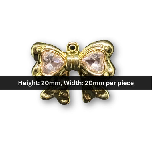 Stainless Steel | 20x20 mm | Bow With Heart Charm – Style 03