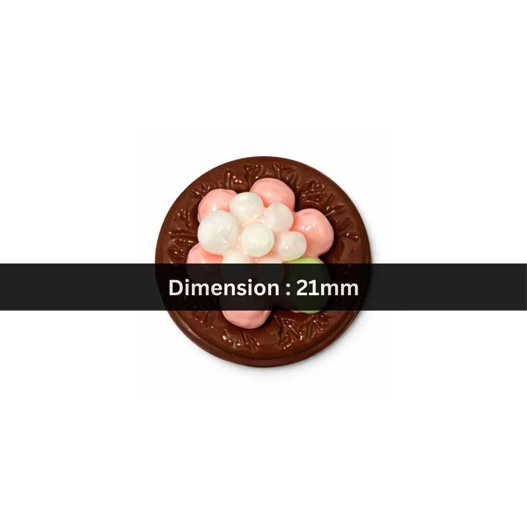 Acrylic | 21 mm | Chocolate Disc With Floral Candy