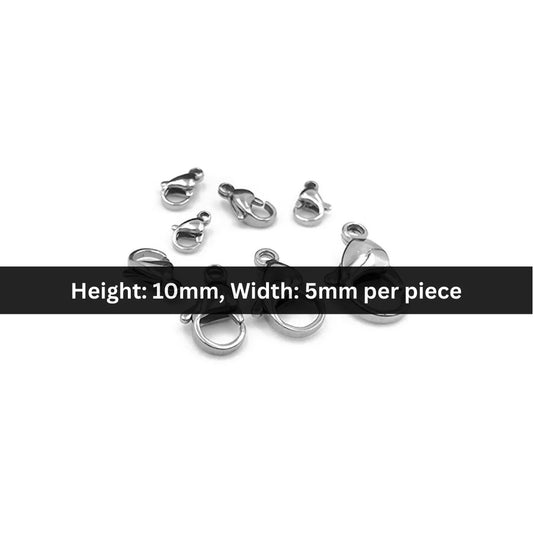 Stainless Steel | Silver Lobster Hook Style 1 | 10mm (H) x 5mm (W)