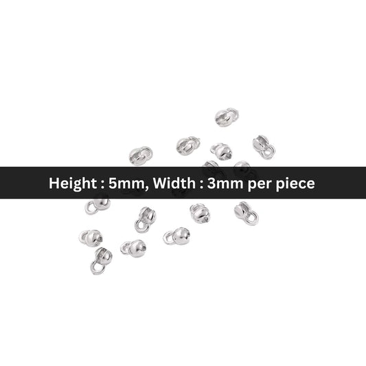 Stainless Steel | 5x3 mm | Crimp Cover Beads Charm Style - 01