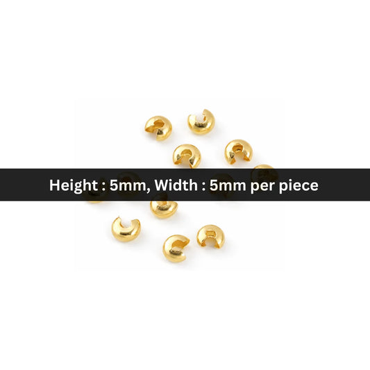 Stainless Steel | 5x5 mm | Crimp Covers Beads Style - 01