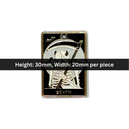 Stainless Steel | 30x20 mm | Death – Tarot Enamel Charm