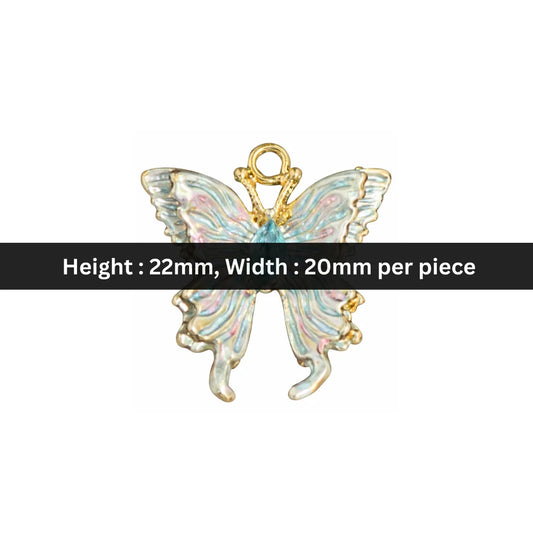 Stainless Steel | 22x20 mm | Double Layer Butterfly Charm Style 01