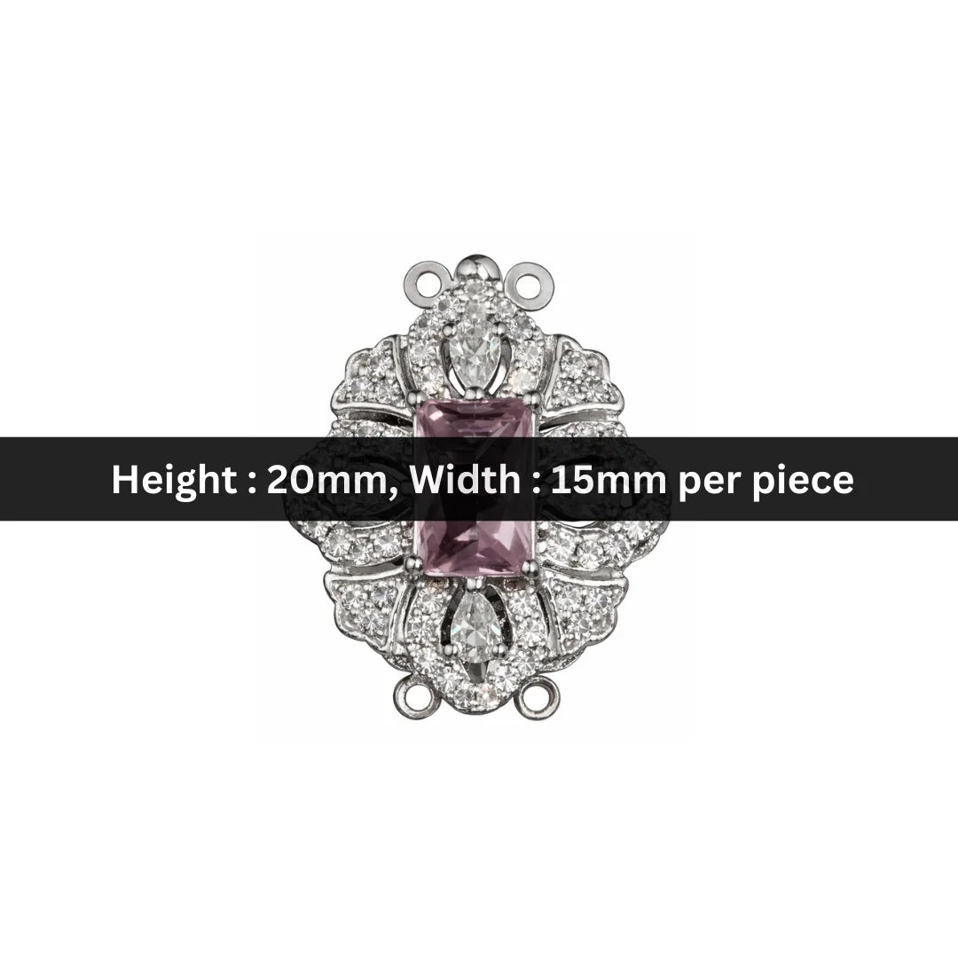 Stainless Steel | 20x15 mm | Emerald Diamond Charm Style - 01