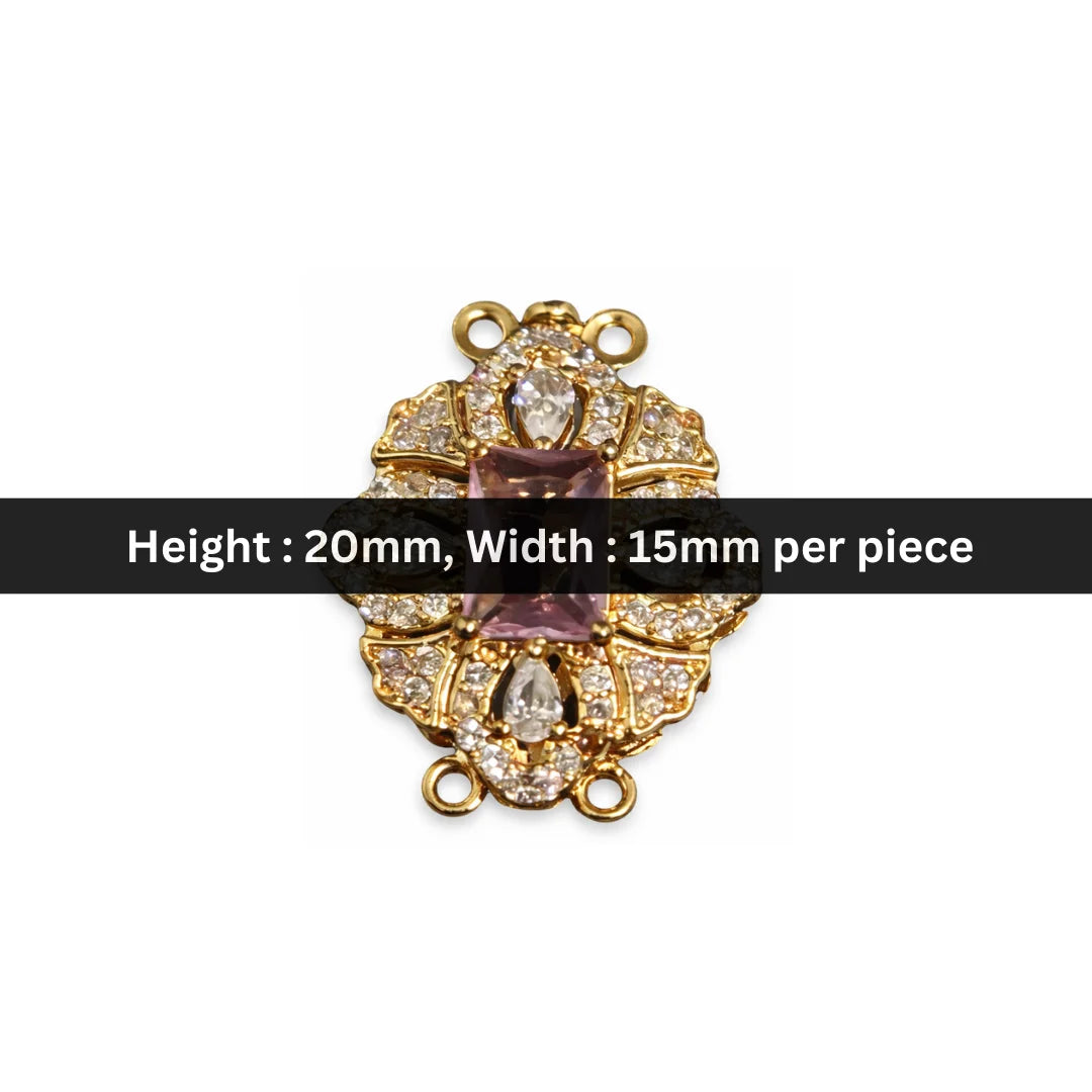 Stainless Steel | 20x15 mm | Emerald Diamond Charm Style - 02