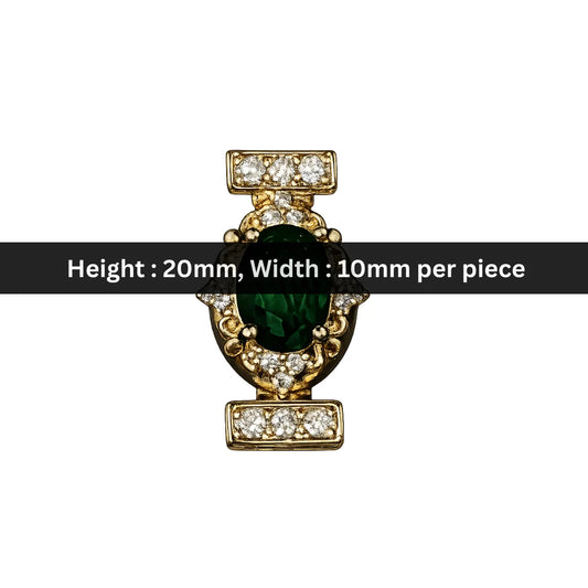 Stainless Steel | 20x10 mm | Emerald Oval Connector - Style 01
