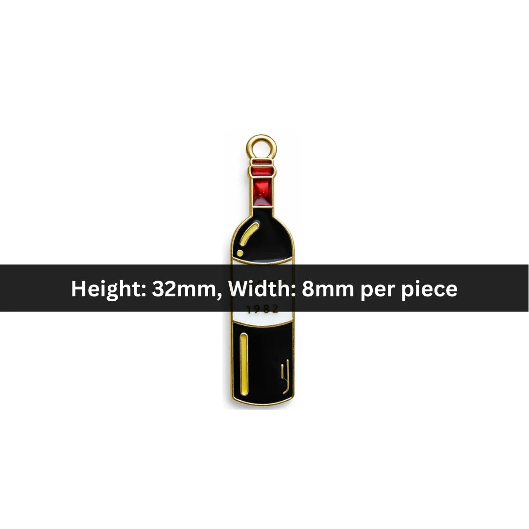 32x8 mm | Enameled Wine Bottle Charm