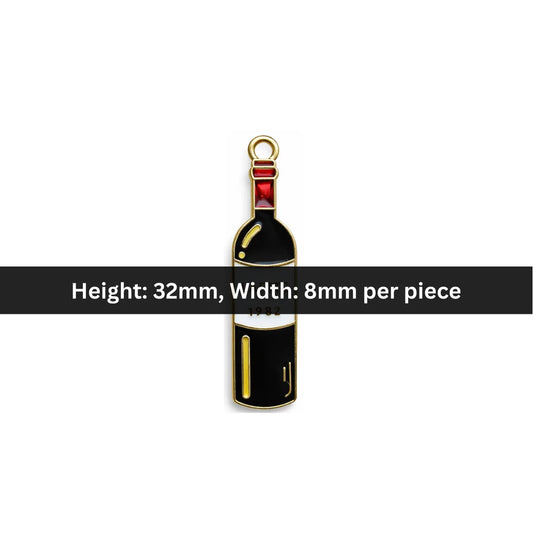 32x8 mm | Enameled Wine Bottle Charm