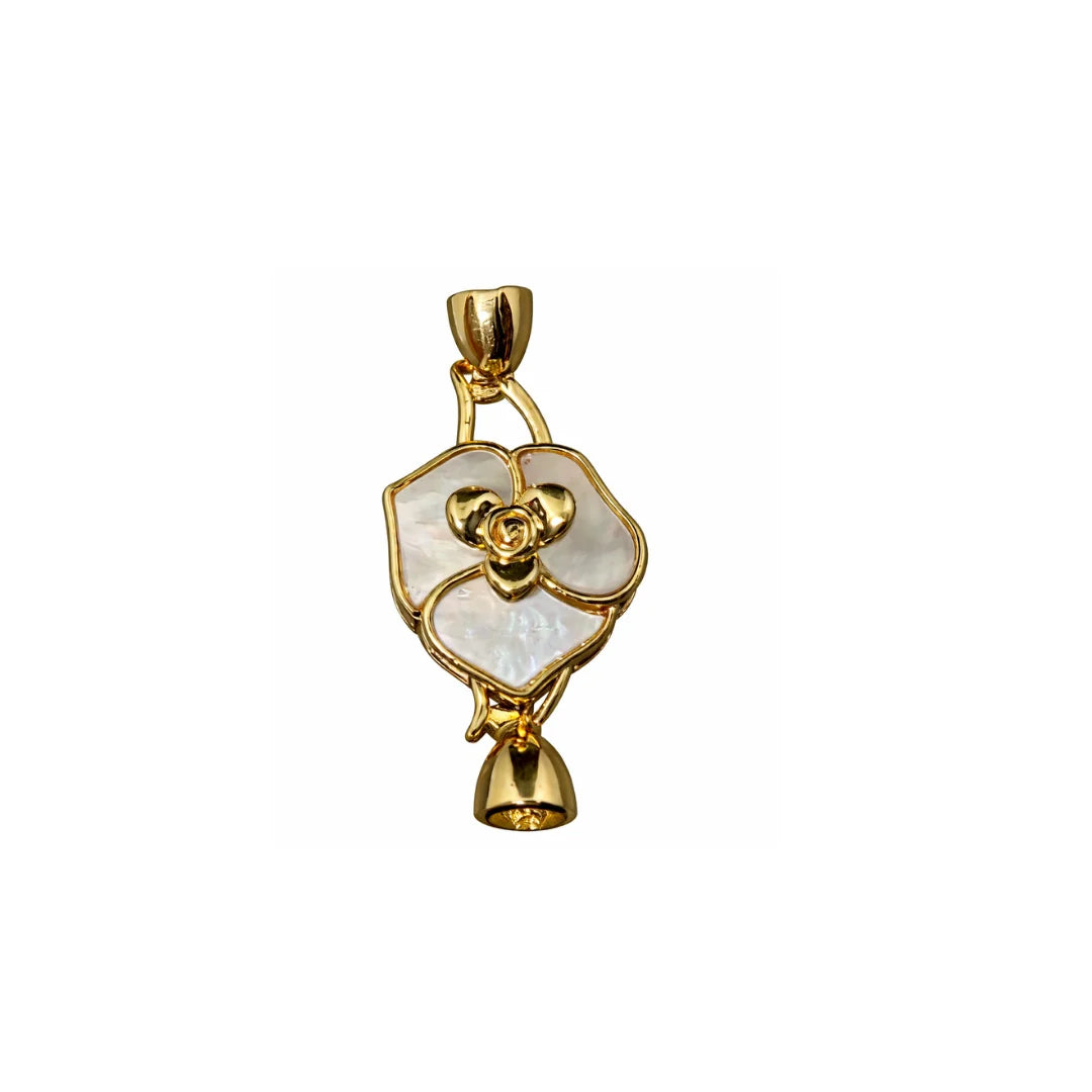 Stainless Steel | 32x15 mm | Flower and Clasp Charm