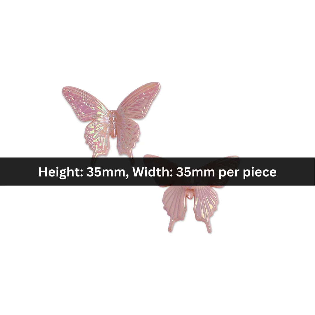 Acrylic | 35x35 mm | Glossy Iridescent Butterfly Charm