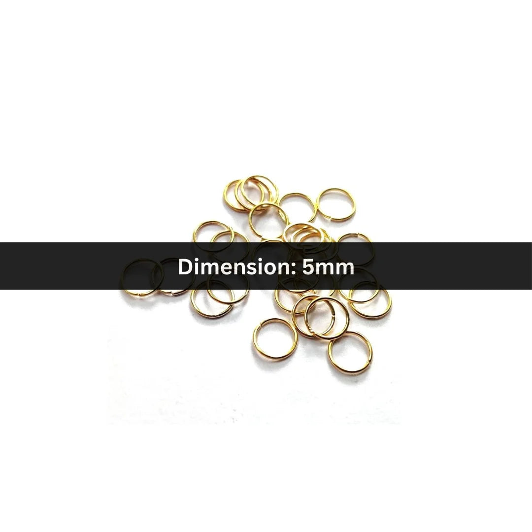 Stainless Steel | Gold Plated Jump Rings - Medium (5mm)