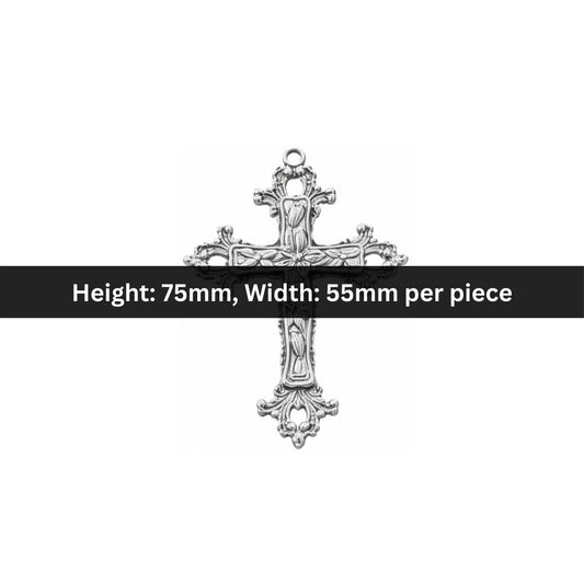 75x55 mm | Gothic Floral Cross Charm