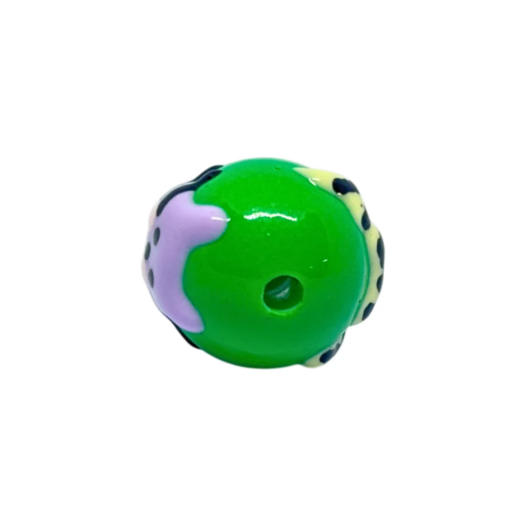Green Kitty Round Bead | 15mm