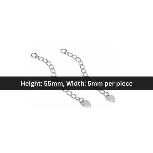 Stainless Steel | 55x5 mm | Heart Extender Chain Style - 02