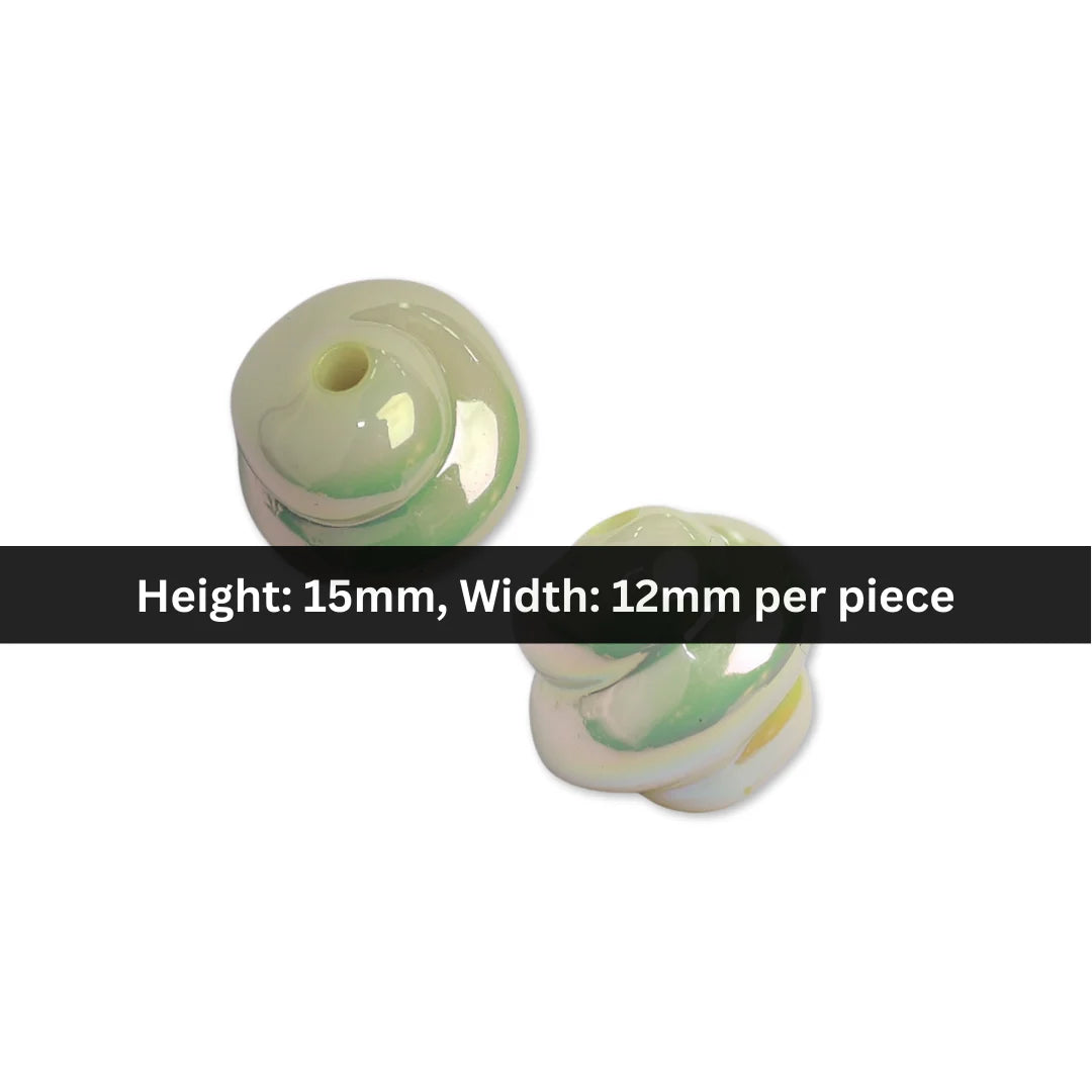 Acrylic | 15x12 mm | Iridescent Swirl Bead