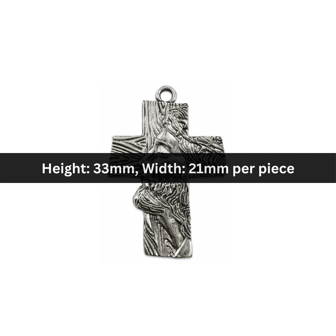 33x21 mm | Jesus on Tree Textured Cross Charm