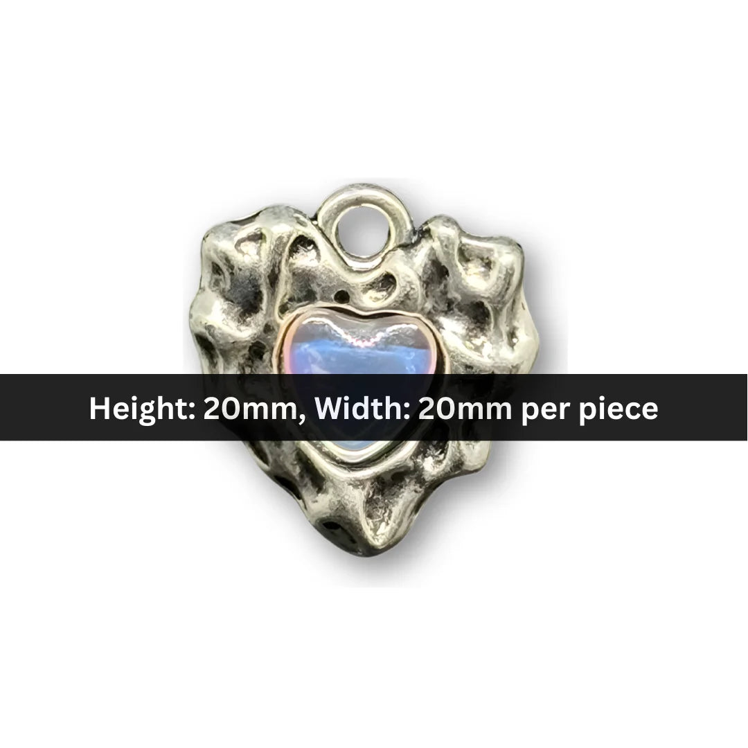 Stainless Steel | Silver | 20x20 mm | Heart Shaped Charm