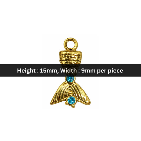 Stainless Steel | 15x9 mm | Mermaid Tail Charm Style -02